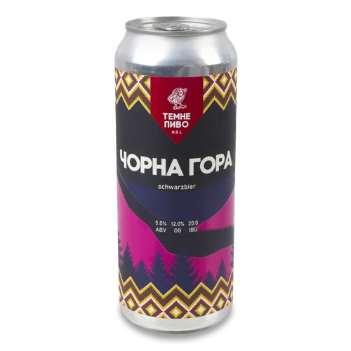 Пиво Темне Нефільтроване Непастеризоване Чорна Гора Ципа, 0.5л 5% з/б