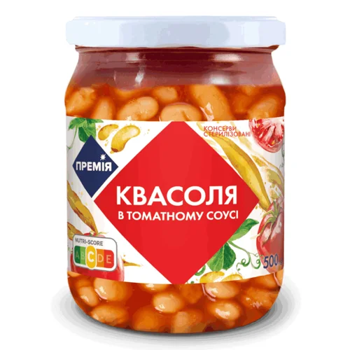 Квасоля Премія в томатному соусі стерилізована,500г