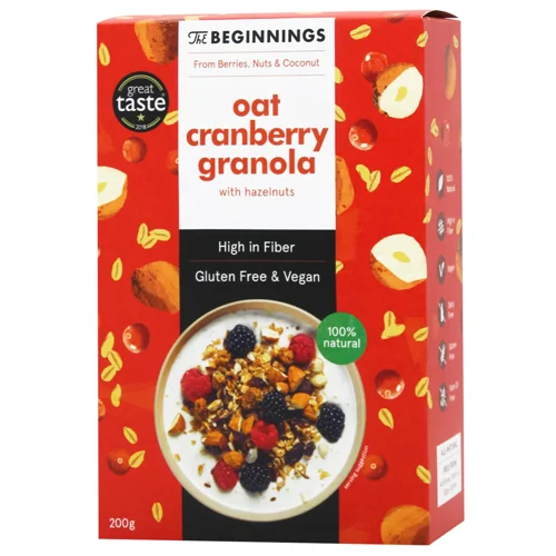 Гранола The Beginnings вівсяна з журавлиною 200г
