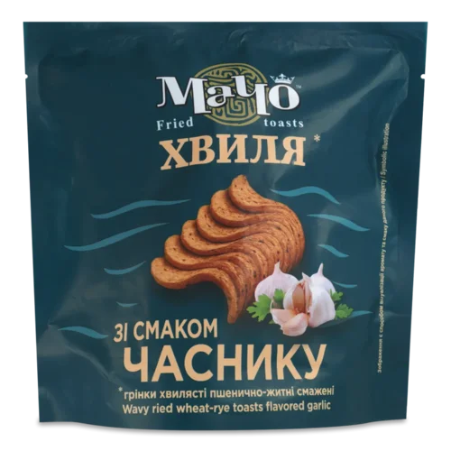 Грінки Мачо пшенич-житні хвилясті зі смак часнику
