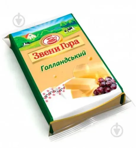Сир Голландський брусковий 45% жиру в сухій речовині фасований 160г
