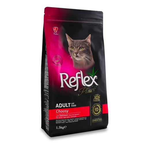 Корм сухий для котів повнораціонний та збалансований з лососем Choosy Reflex Plus, м/у 1.5кг