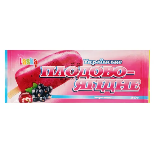 Морозиво Українське плодово-ягідне Laska м/у 80г