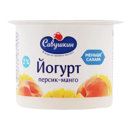 Йогурт 2% Персик-Манго Савушкин 120г
