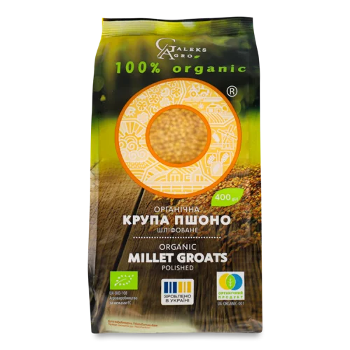 Крупа Пшоно Шліфоване Органічне, м/у 400г