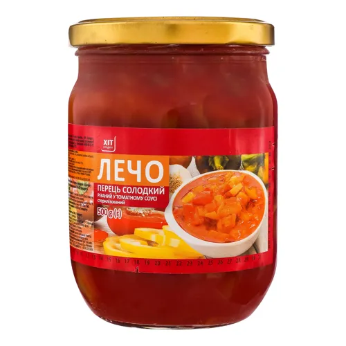 Перець солодкий різаний в томатному соусі Лечо Хіт продукт 500г