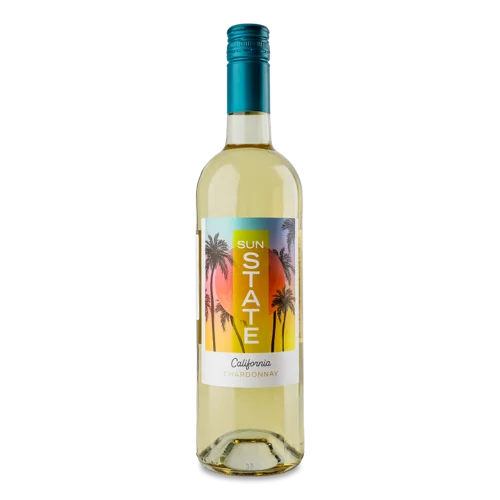 Вино Біле Сухе Шардоне Sun State, 0.75л, 12.5% — натуральне, в/к