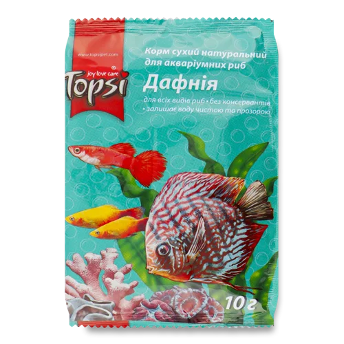Корм Сухий Натуральний Для Акваріумних Риб Дафнія Topsi, В/ґ, 10г
