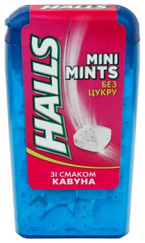 Цукерки без цукру Кавун Mini Mints Halls п/у 12.5г