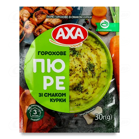 Пюре AXA горохове швидкого приготування зі смаком курки, 30г