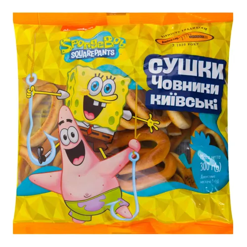 Сушки Човники київські Spongebob Squarepants Київхліб м/у 300г