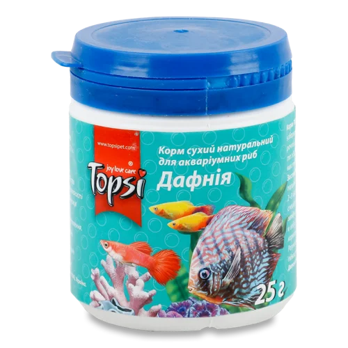 Корм Сухий Натуральний Для Акваріумних Риб Дафнія Topsi, п/б 25г
