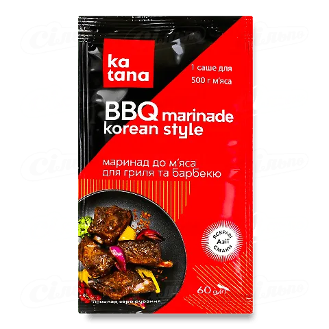 Маринад Katana Korean Style для гриля і барбекю, 60г