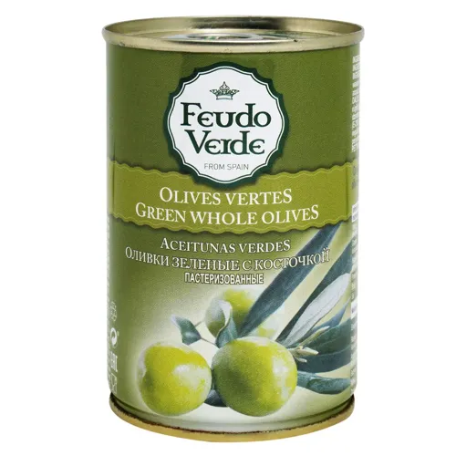 Оливки зелені Feudo Verde з кісточкою 300г