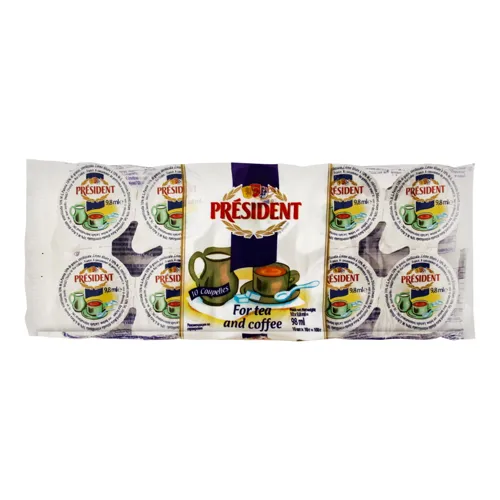 Вершки 10% стерилізовані для кави President м/у 10х10г