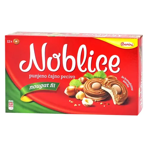 Печиво Banini Noblice бісквітне з начинкою нуга 167г
