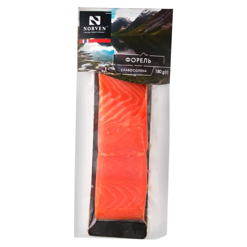 Форель філе-шматок на шкірі Norven солоне вищого ґатунку 180г