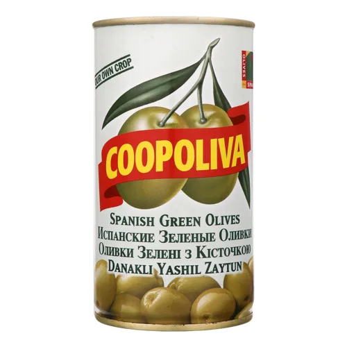 Оливки з кісточкою іспанські Coopoliva з/б 350г