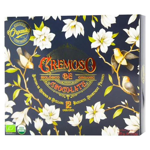 Цукерки шоколадні Chocolate Organic органічні асорті з фундучним праліне 120г