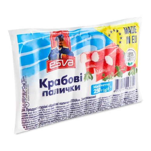 Крабові Палички Заморожені Вищого Ґатунку, в/у 250г