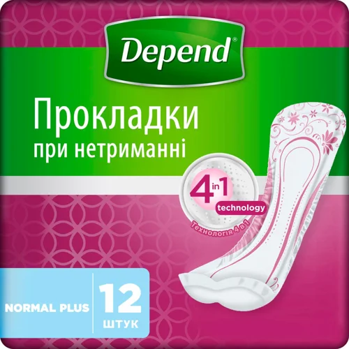 Прокладки урологічні Depend Normal Plus 12шт