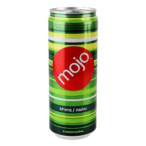 Напій Mojo М'ята-лайм безалкогольний сил/газ з/б, 330мл