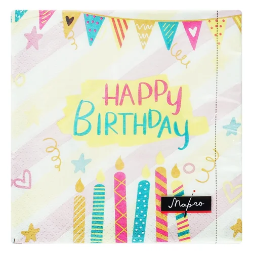 Серветки Марго Happy Birthday тришарові 20шт