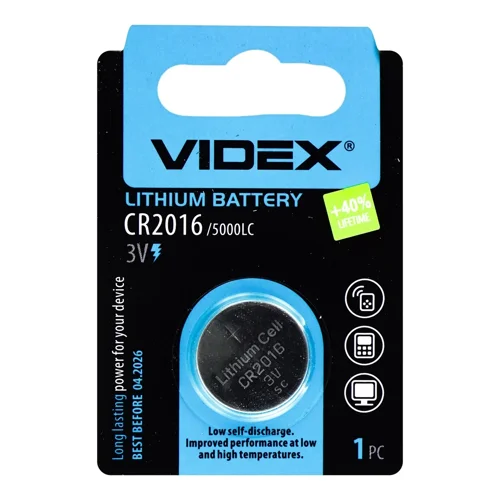 Батарейка Videx літієва CR2016 1шт