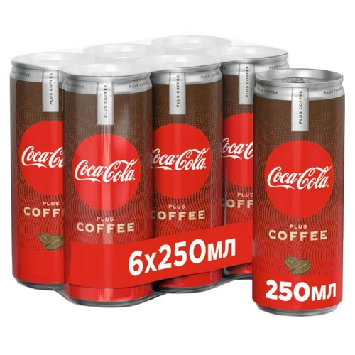 Напій газований CocaCola Plus Coffee 250мл 6шт