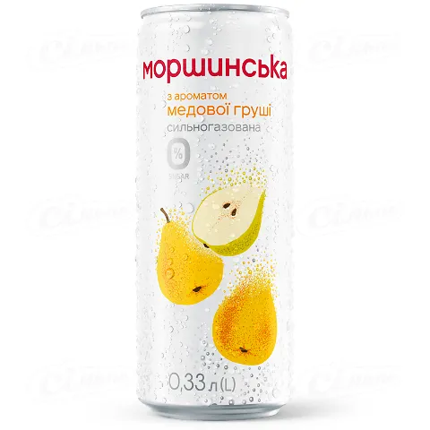 Напій «Моршинська» зі смаком медової груші сильногазований, 0,33л