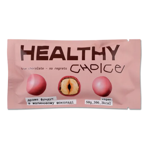 Драже Фундук у Малиновому Шоколаді Healthy Choice, м/у 50г