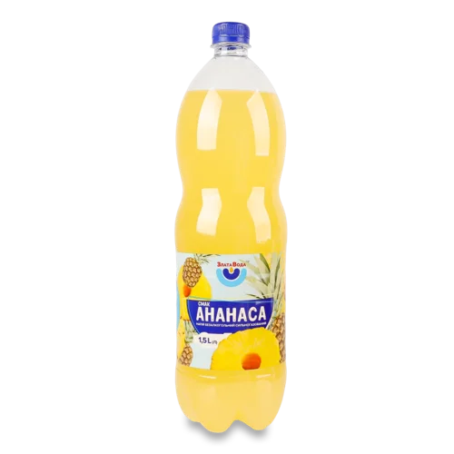 Напій Безалкогольний Соковмісний Сильногазований Безкалорійний Смак Ананаса Злата Вода п/пл 1.5л