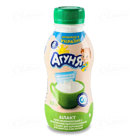 Напій кисломолочний «Агуня Білакт» з пробіотиками 2,5%, 185г