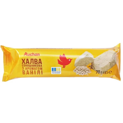 Халва Auchan соняшникова ванільна 70г