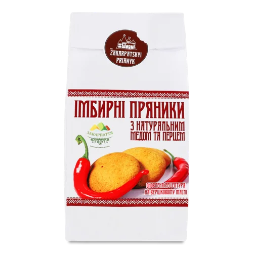 Пряники Імбирні З Натуральним Медом Та Перцем, в/ґ, 0.18кг