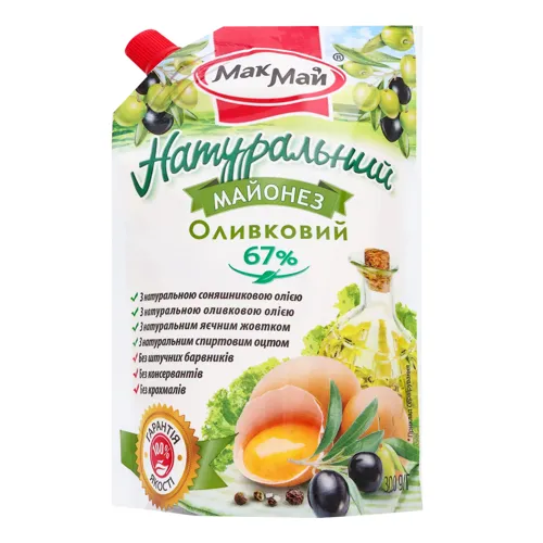 Майонез 67% натуральний Оливковий МакМай д/п 300г