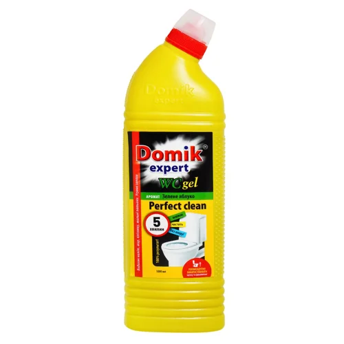 Гель для унітазів Domik Expert Зелене яблуко 1л