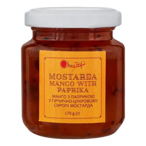 Добавка фруктова Манго з паприкою у гірчично-цукровому сиропі Мостарда Cherrytwig 170г