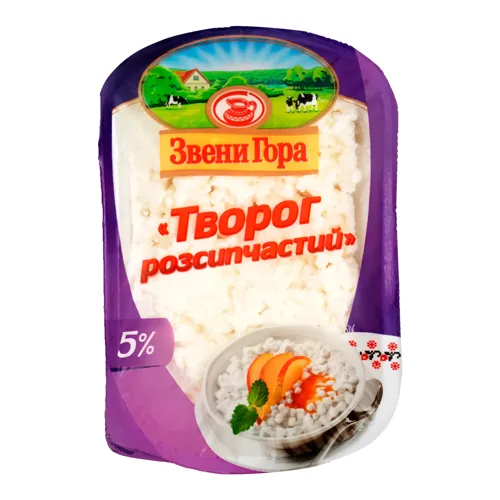Сир кисломолочний 5% розсипчастий Звени Гора п/у 330г