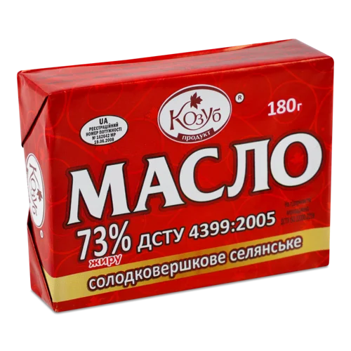 Масло Солодковершкове 73% Селянське Козуб, к/у, 180г