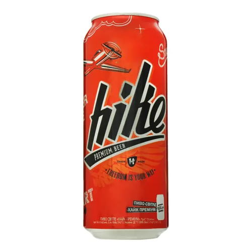 Пиво 0.5л 4.8% світле пастеризоване Premium Hike з/б