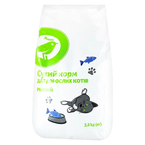 Корм сухий Auchan з рибою для котів 2,5кг