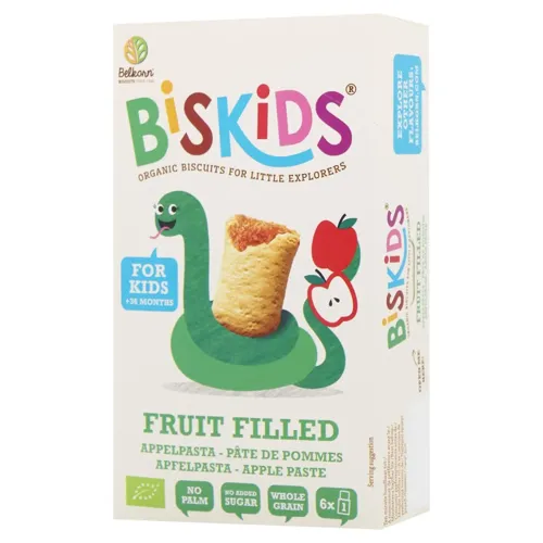 Печиво Biskids зі спельтою та яблучною начинкою дитяче органічне 120г
