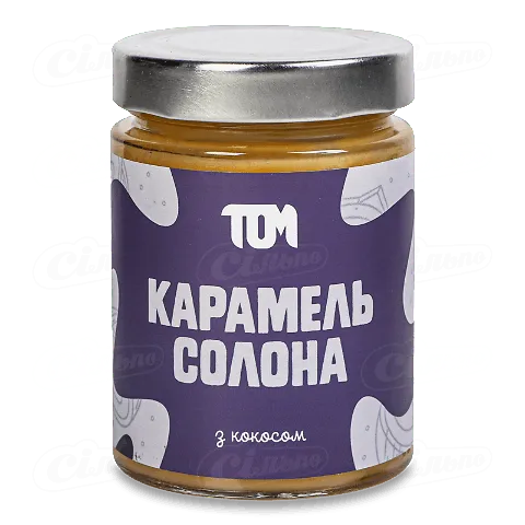 Карамель TOM солона з кокосовою стружкою та вершками, 330г