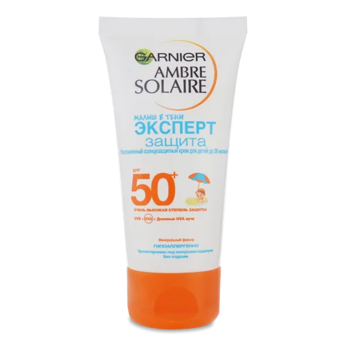 Крем Сонцезахисний Для Дітей До 36 Міс, Малюк В Тіні, SPF50+, Ambre Solarie Garnier, 50мл