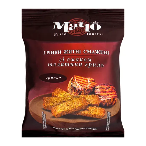 Грінки житні смажені зі смаком телятини гриль Мачо 65г