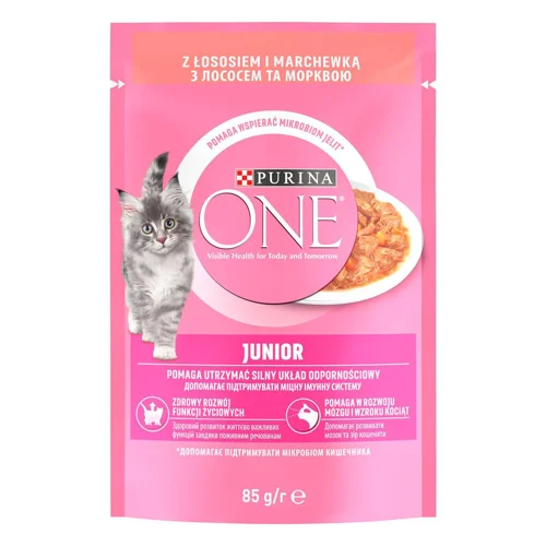 Корм вологий Purina One Junior з лососем та морквою для кошенят 85г