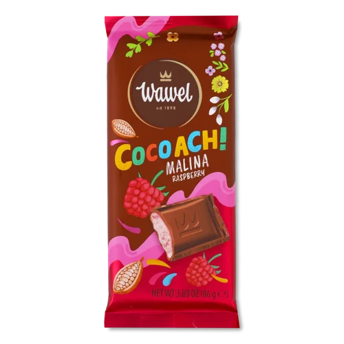 Какао-Батончик З Молочно-Малиновою Начинкою Cocoach! Wawel, м/у 86г, в/ґ