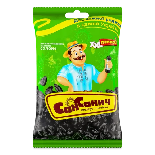 Насіння Соняшника Смажене Солоне Вищого Ґатунку, м/у 230г