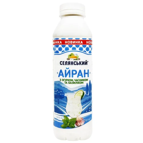 Айран Селянський з огірком, часником та базиліком 1,6% 420г